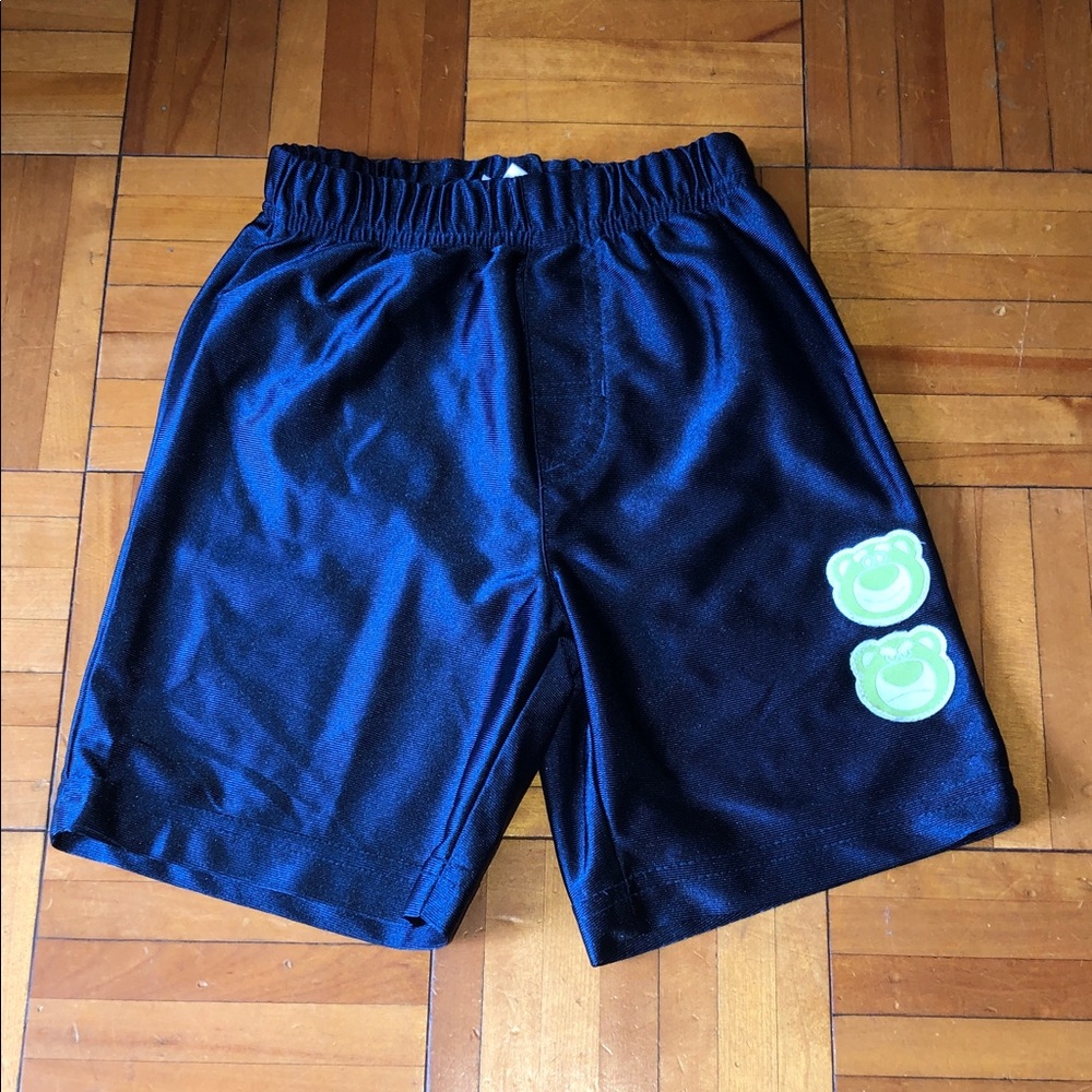 Disney Dark Blue Kids Shorts with Green Bear Design